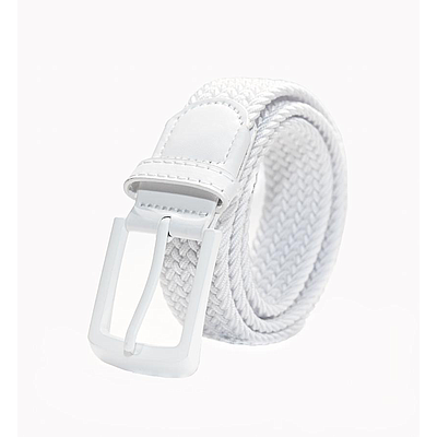 WHITE SOLID BRAIDED STRETCH ELASTIC BELT